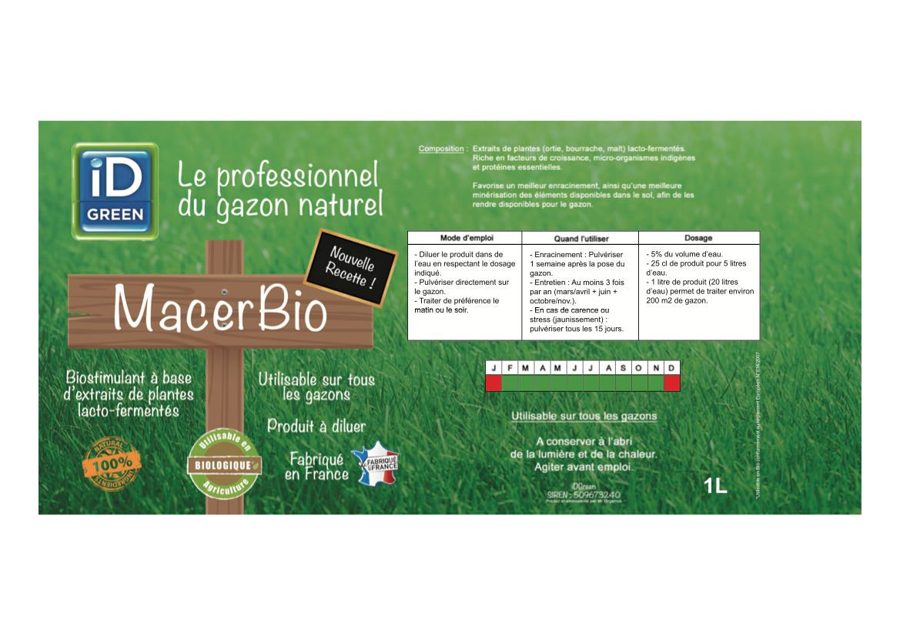 Étiquette du biostimulant MacerBio iD Green